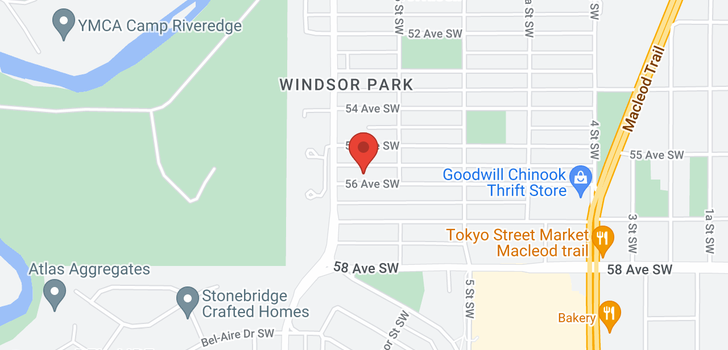 map of 722 56 Avenue SW